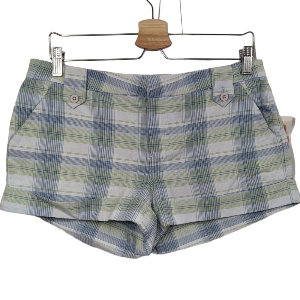 Wurl NWT Low Rise Plaid Shorts Sx 9